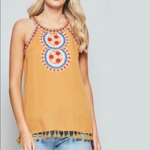 emmer & oat sleeveless embroidered top - Picture 1 of 5